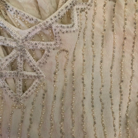 White Beaded Romper - Picture 6 of 7